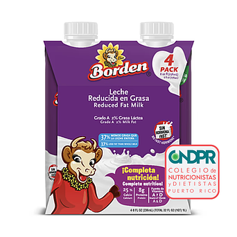 4 Pack Leche Reducida en Grasa 2% 8oz