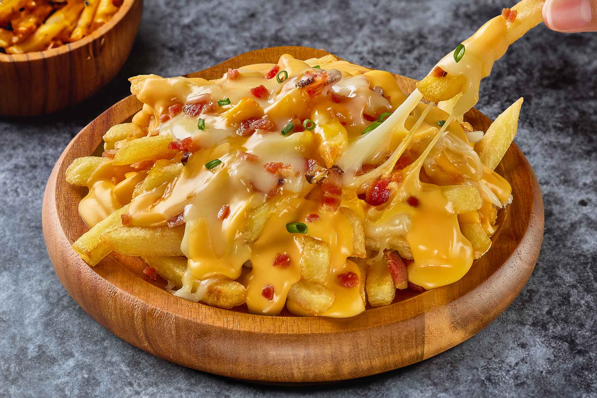 Papas Fritas con Queso y Bacon