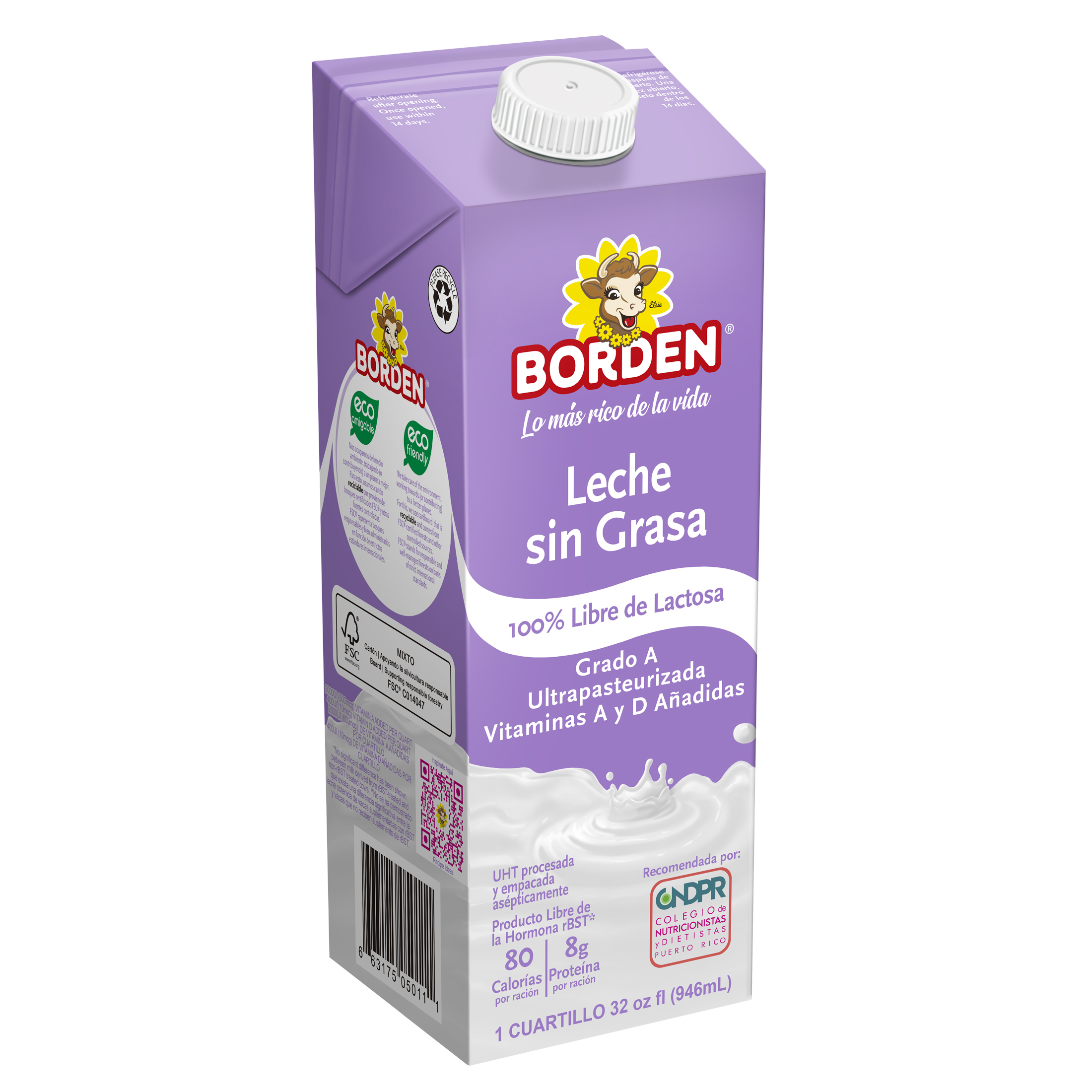 Leche Sin Grasa Sin Lactosa 32oz
